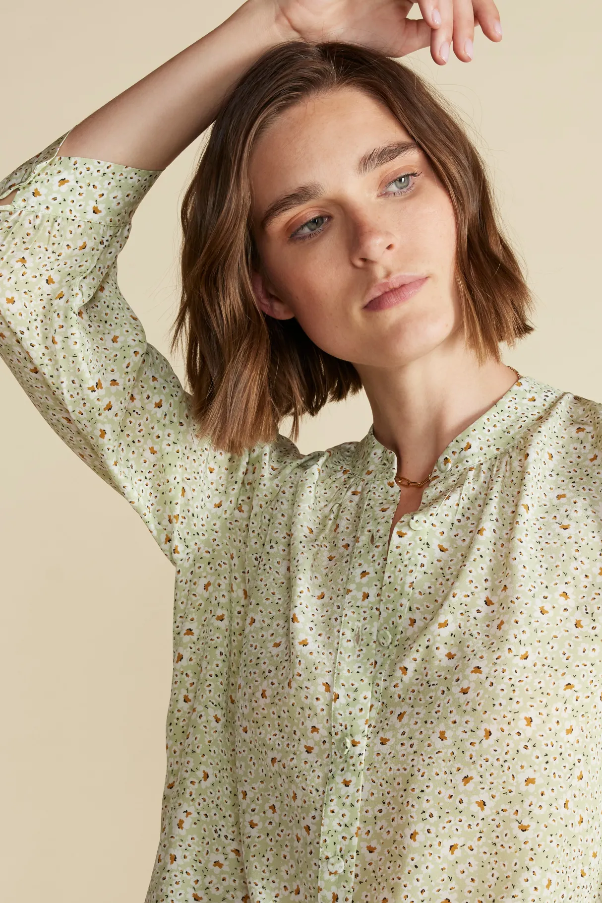 Amour Vert Charlotte Washable Silk Blouse JaneOpal Online