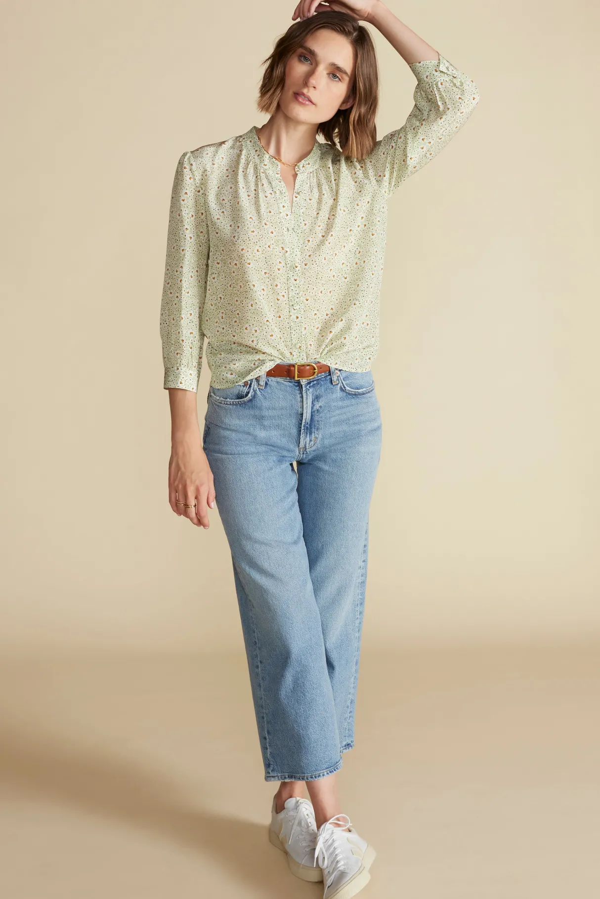 Amour Vert Charlotte Washable Silk Blouse JaneOpal Online