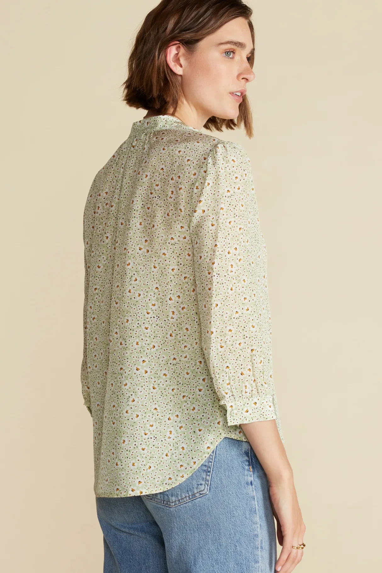 Amour Vert Charlotte Washable Silk Blouse JaneOpal Online