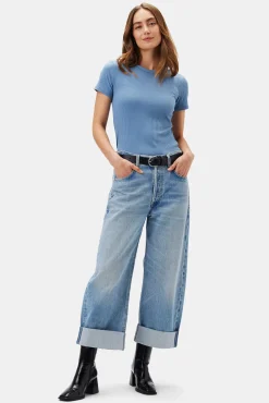 Amour Vert Citizens of Humanity Ayla Baggy Cuffed Crop Jean Gemini Hot