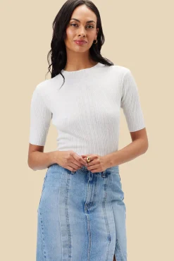 Amour Vert Claire Mock Neck Sweater Ivory Online