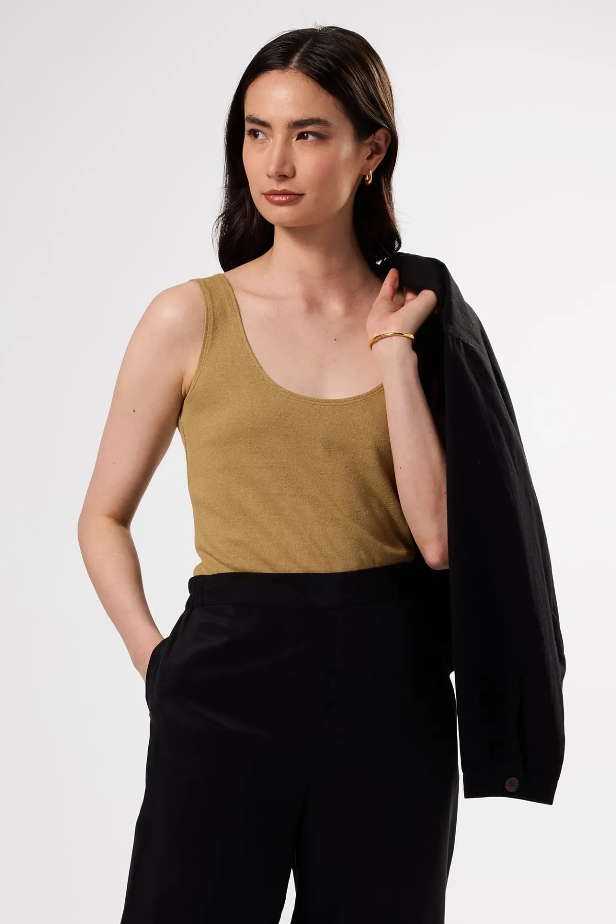 Amour Vert Clarisse Silk Knit Tank Elm Clearance