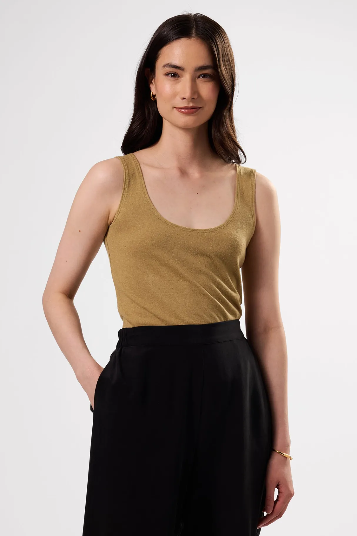 Amour Vert Clarisse Silk Knit Tank Elm Clearance