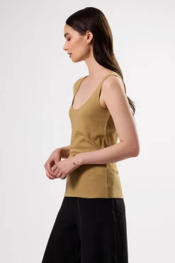 Amour Vert Clarisse Silk Knit Tank Elm Clearance