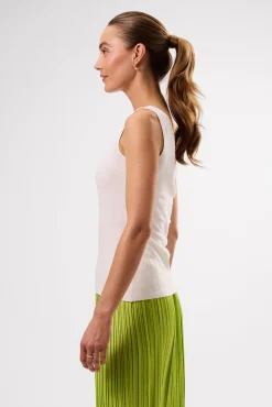 Amour Vert Clarisse Silk Knit Tank Ivory Fashion