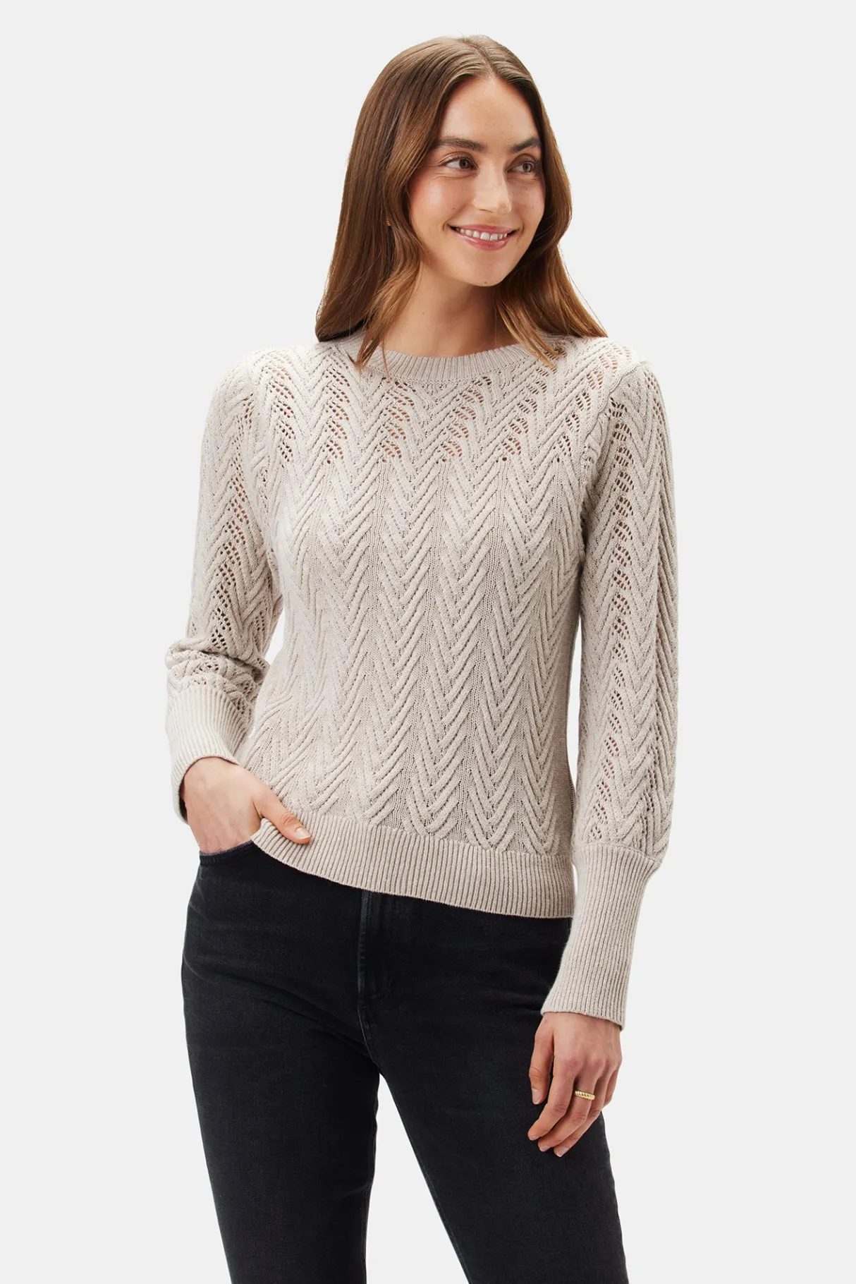Amour Vert Clementine Sweater Oatmeal Sale