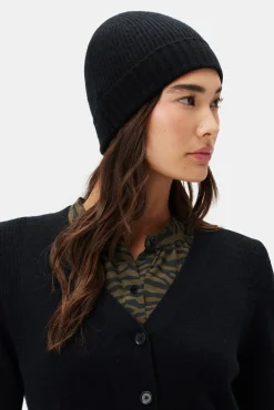 Amour Vert Colby Cashmere Beanie LicoriceBlack Sale