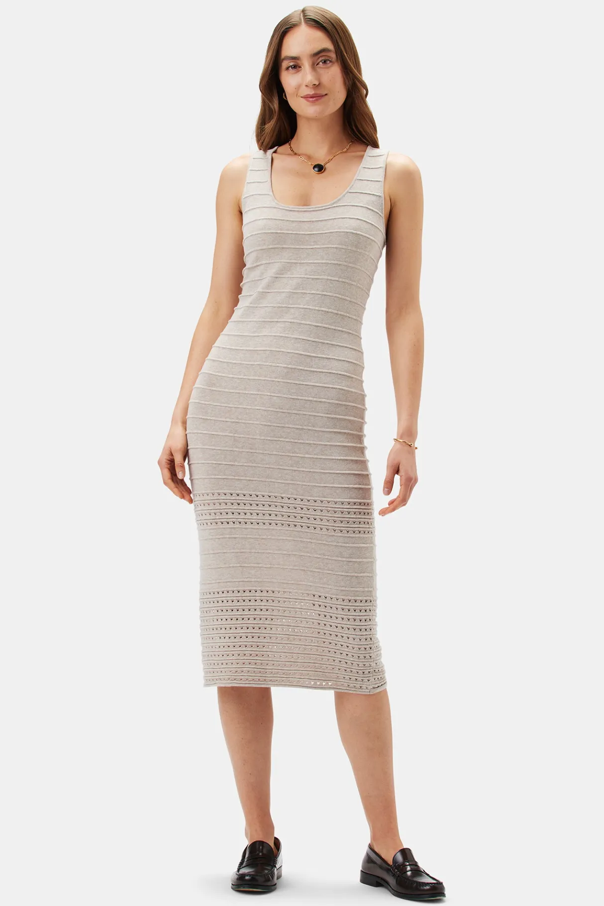 Amour Vert Cora Flaxen Eco Dress Oatmeal Fashion