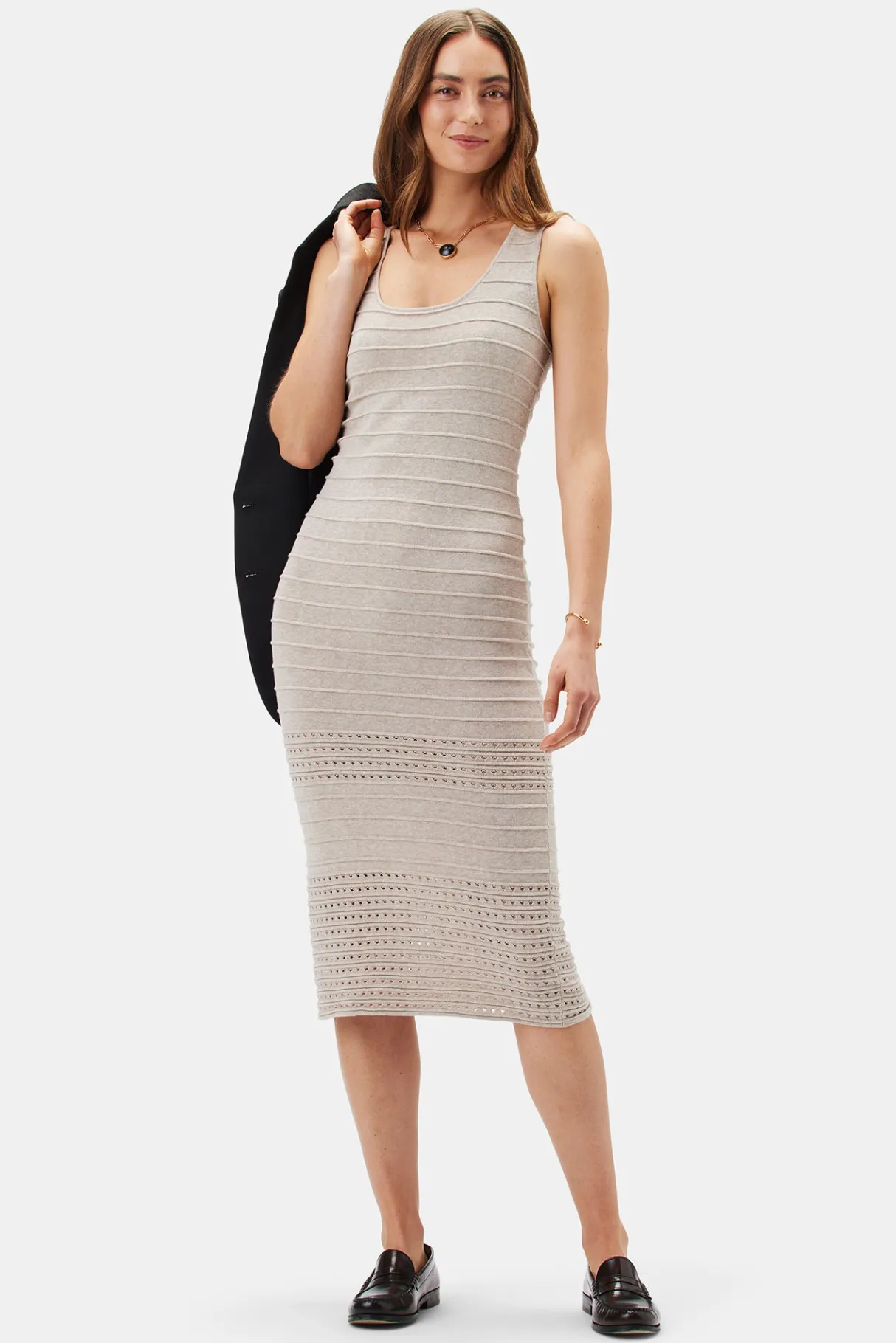Amour Vert Cora Flaxen Eco Dress Oatmeal Fashion