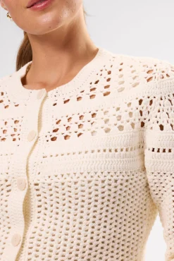 Amour Vert Crochet Cardigan Ivory New