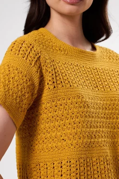 Amour Vert Crochet T Shirt SoleilYellow Sale