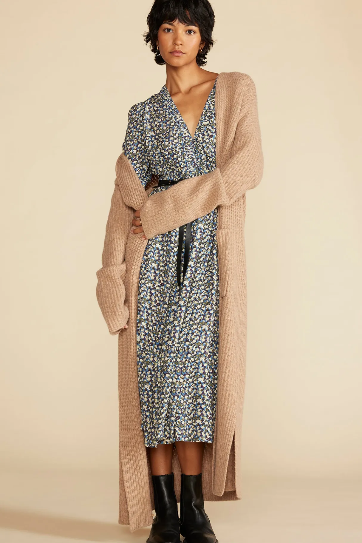 Amour Vert Danielle Puff Sleeve Dress RennesSkyBlueFloralPrint Hot