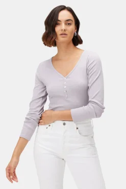 Amour Vert Deacon Baby Rib Tee Lilac Hot