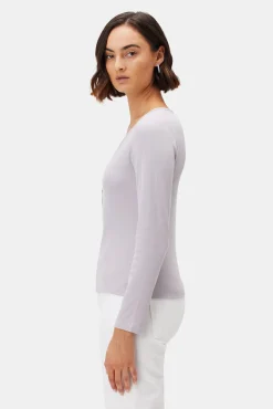Amour Vert Deacon Baby Rib Tee Lilac Hot