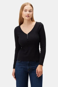 Amour Vert Deacon Baby Rib Tee Black Sale