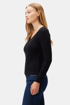 Amour Vert Deacon Baby Rib Tee Black Sale