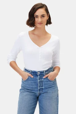 Amour Vert Deacon Baby Rib Tee White Sale