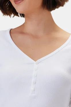 Amour Vert Deacon Baby Rib Tee White Sale