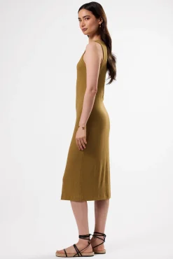 Amour Vert Deacon Organic Cotton Modal Rib Dress Elm Online