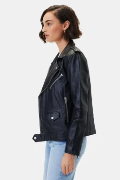 Amour Vert Deadwood River Leather Jacket Black Hot