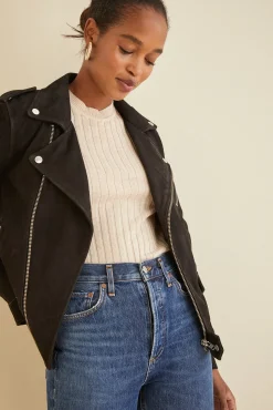 Amour Vert Deadwood River Suede Jacket Black Hot
