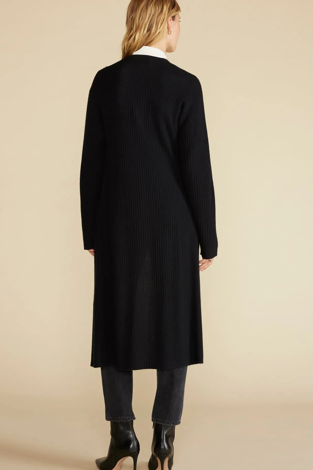 Amour Vert Dion Long V Neck Cardigan LicoriceBlack Clearance