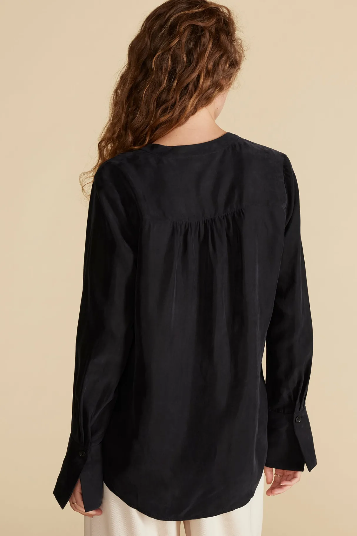 Amour Vert Dree Cupro V Neck Blouse Black Online