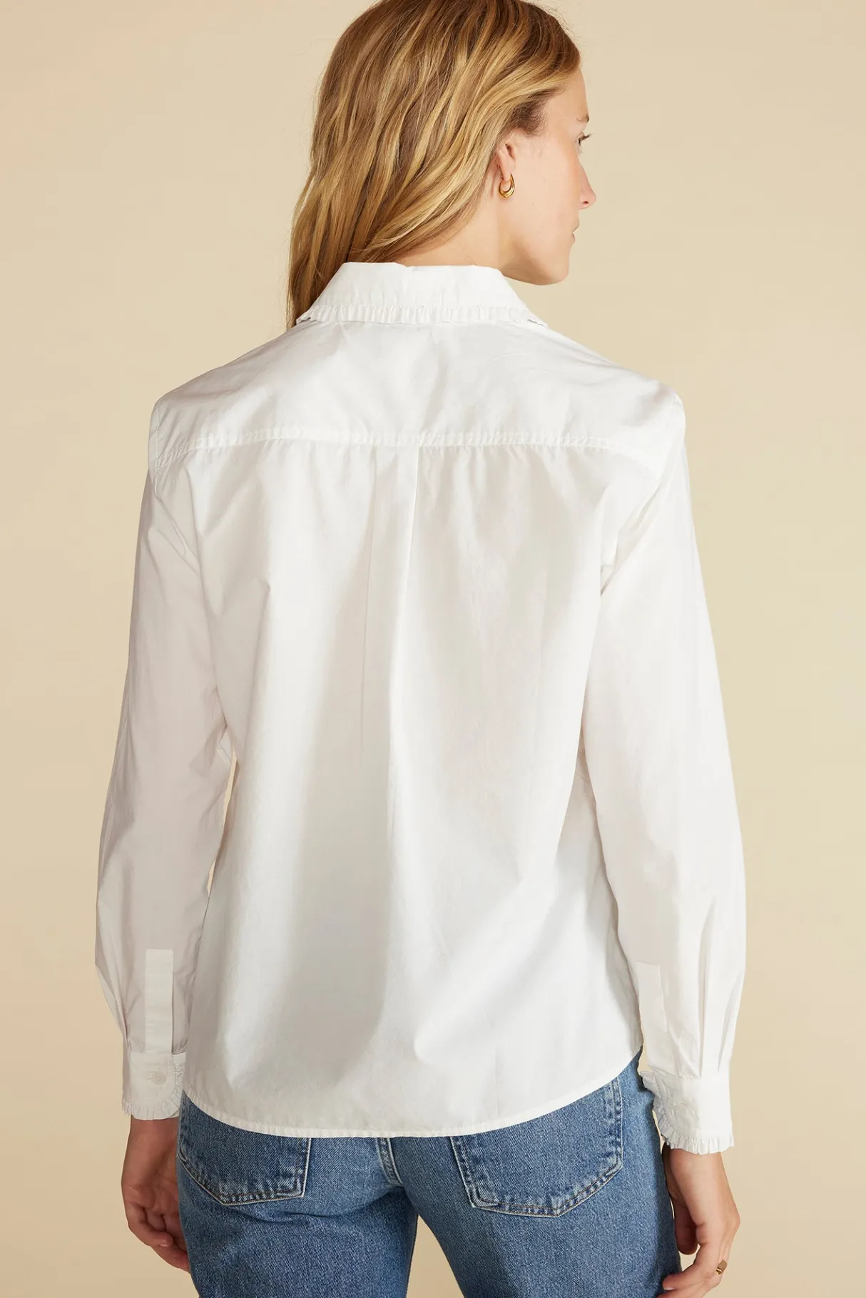 Amour Vert Edelie Ruffled Poplin Shirt White Online