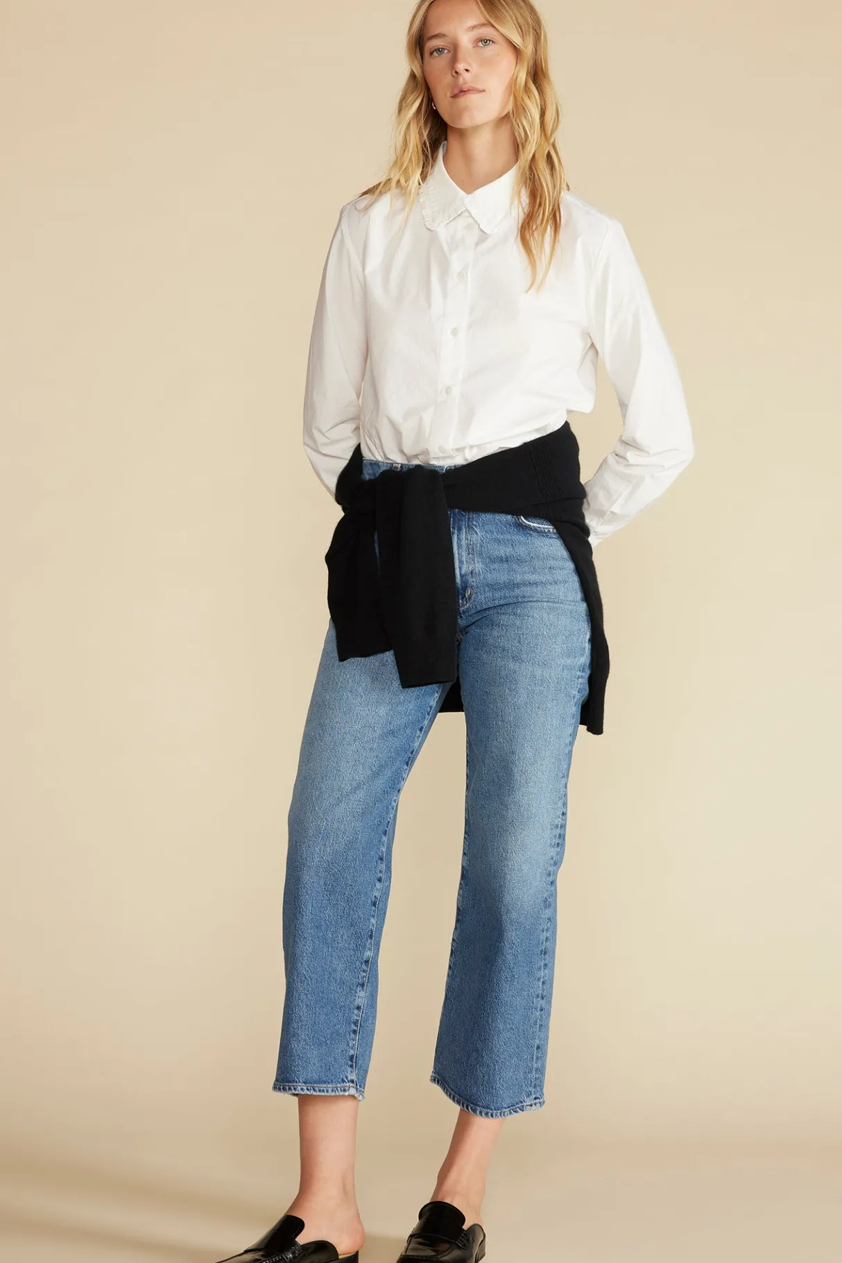 Amour Vert Edelie Ruffled Poplin Shirt White Online