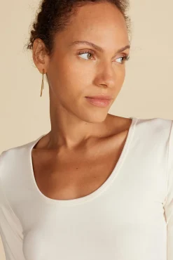 Amour Vert Elea Bamboo Knit Bodysuit Ivory Best