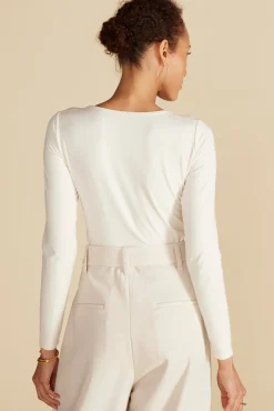 Amour Vert Elea Bamboo Knit Bodysuit Ivory Best