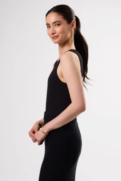 Amour Vert Elea Organic Cotton Modal Rib Bodysuit Black Discount