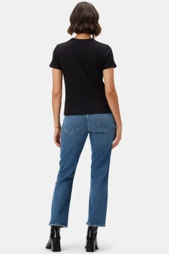 Amour Vert Eleanor Baby Rib Tee Black Fashion