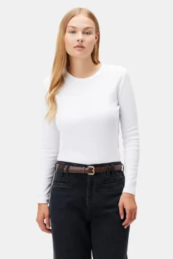 Amour Vert Eleanor Long Sleeve Baby Rib Tee White Hot