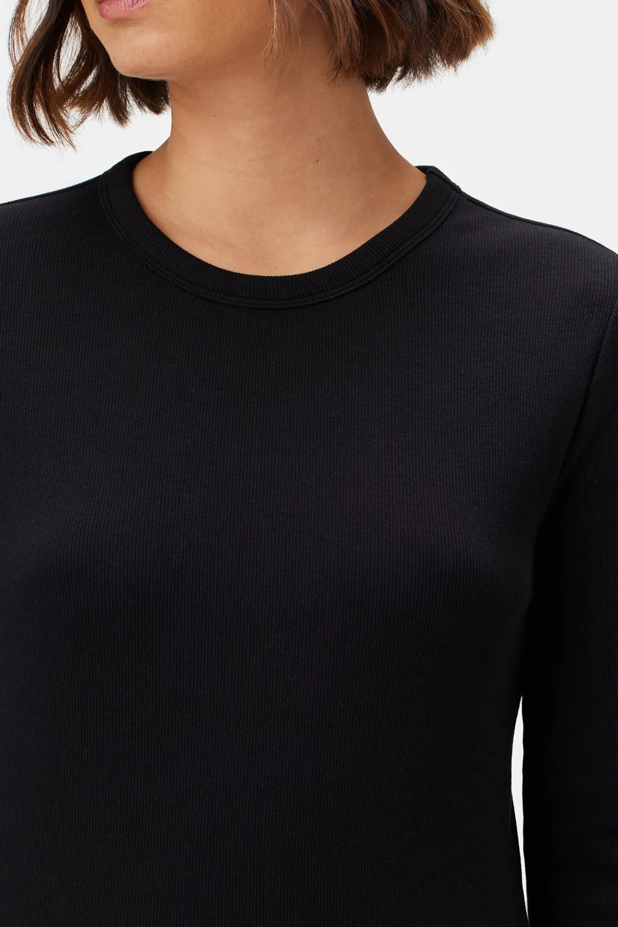 Amour Vert Eleanor Long Sleeve Baby Rib Tee Black Clearance
