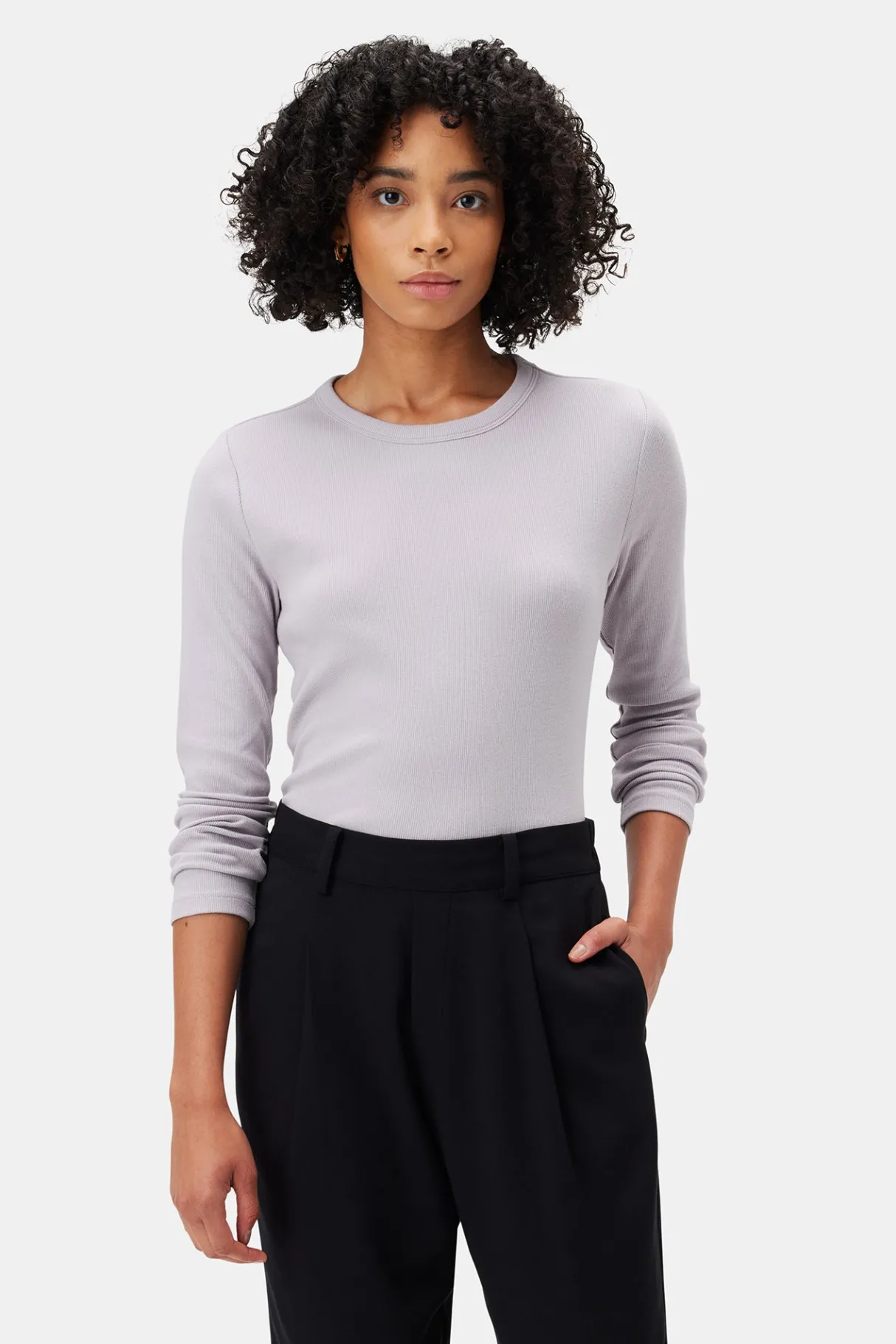Amour Vert Eleanor Long Sleeve Baby Rib Tee Lilac Best