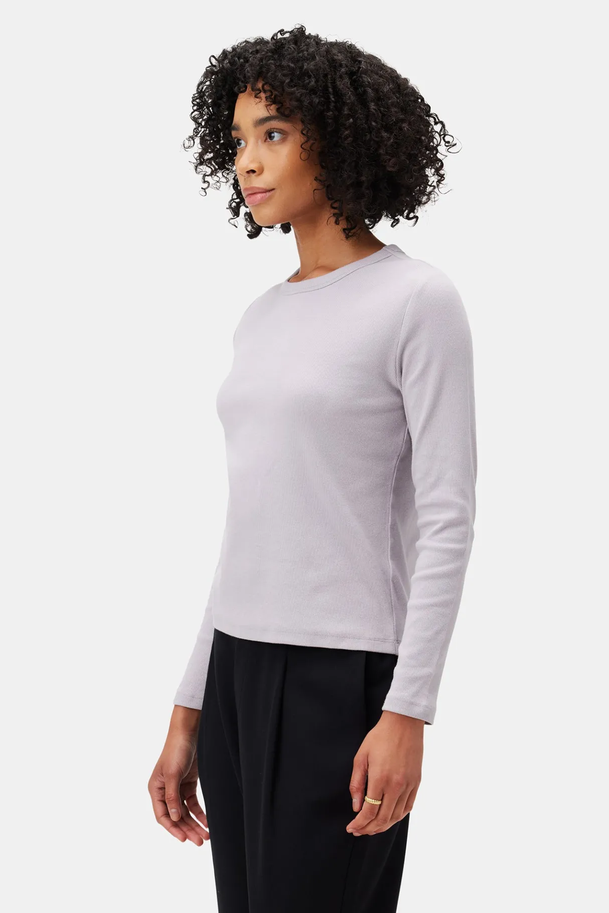 Amour Vert Eleanor Long Sleeve Baby Rib Tee Lilac Best