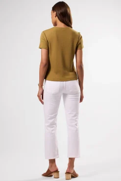 Amour Vert Eleanor Organic Cotton Modal Rib Tee Elm New