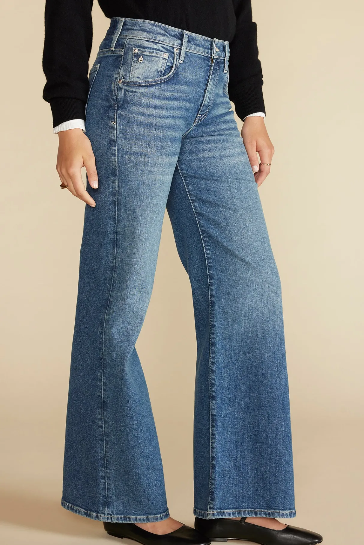 Amour Vert ETICA Romi Wide Leg Jean MarineBlue Hot