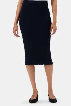 Amour Vert Eunice Smocked Skirt Slate Outlet