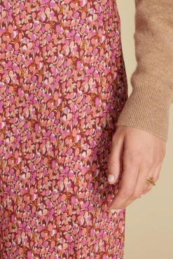 Amour Vert Eve Cupro Slip Skirt RennesPinkFloralPrint Best