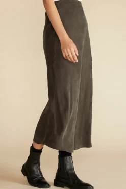 Amour Vert Eve Cupro Slip Skirt OliveGreen Fashion