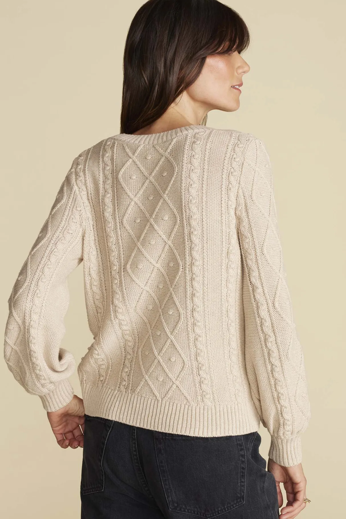 Amour Vert Faedra Organic Cotton Sweater OatBeige Sale