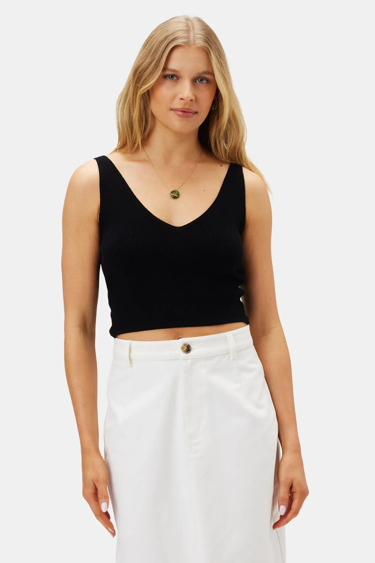 Amour Vert Finn Crop Tank Black Sale