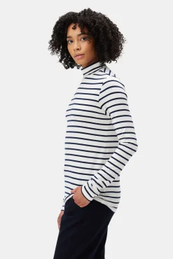 Amour Vert Flannery Modal Turtleneck MarineStripe Sale