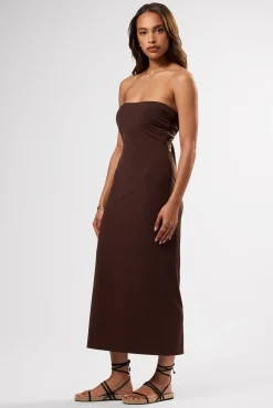 Amour Vert Gio Stretch Knit Dress Espresso Fashion