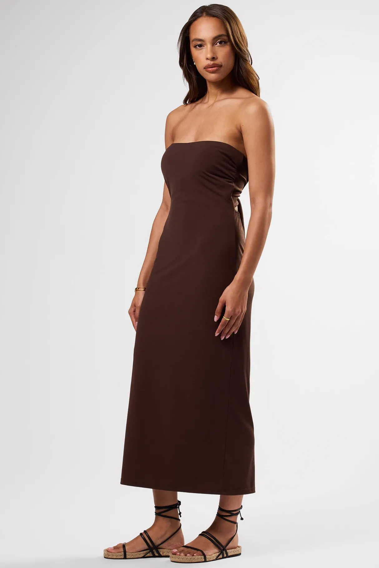 Amour Vert Gio Stretch Knit Dress Espresso Fashion