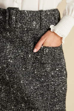 Amour Vert Ira Mini Skirt BlackHerringbone Discount