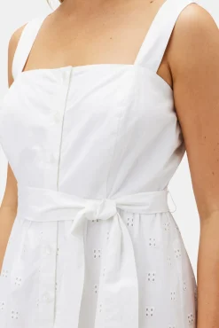 Amour Vert Irene Organic Cotton Eyelet Dress White Online