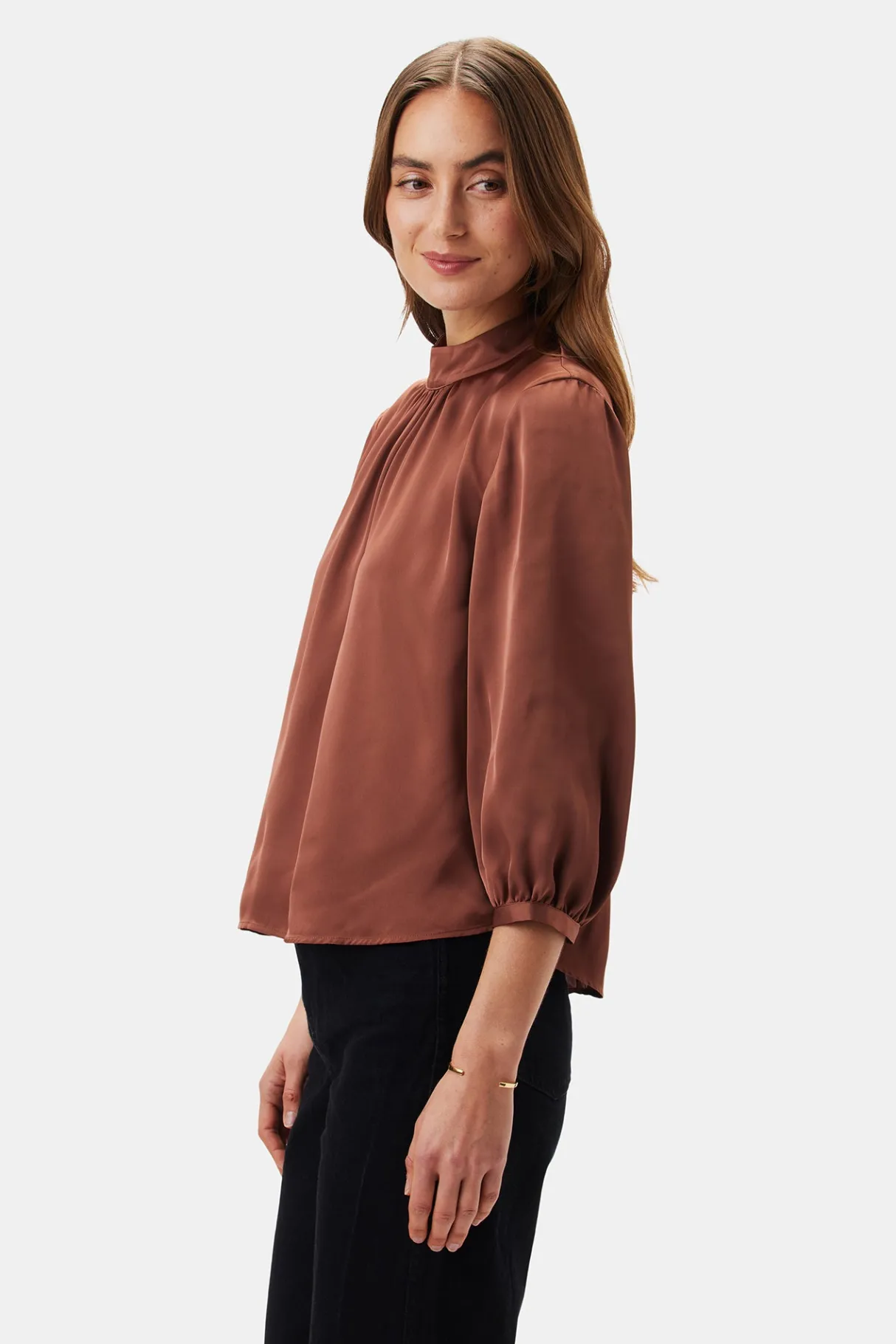 Amour Vert Jeanne 3/4 Sleeve Blouse Cafe Online